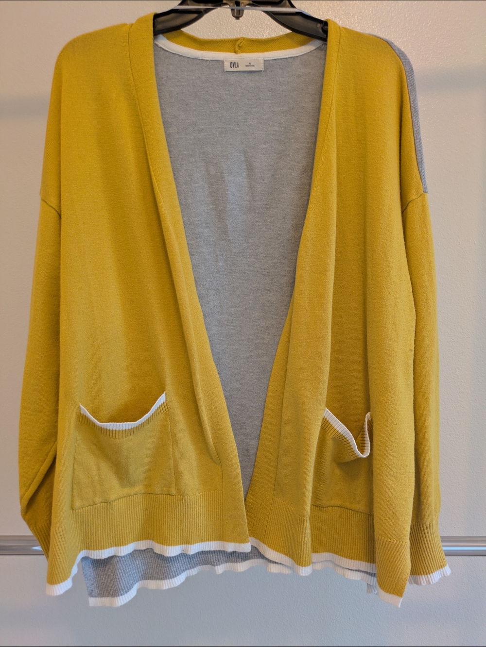 Mustard Yellow Open-Front Women's Cardigan Sweater